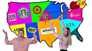 Throwing a Dart at a Map Challenge and Buying Whatever It Says || Taylor & Vanessa