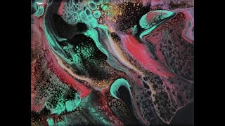 (106) Acrylic Pour Painting Using A Smear Technique / Art Abandonment Act / PLEASE SEE DESCRIPTION