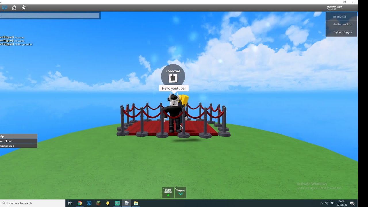 roblox movie maker walking