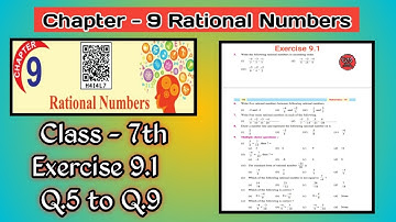 Q.5 to 9 | Class 7th | Ex 9.1 | Math | Chapter 9 | Rational Numbers   |  PSEB | Esay Method|