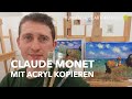 Claude Monet Bild mit Acrylfarben und Klopapier schnell malen. Online Malkurs mit Dmitrij Schurbin