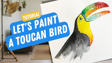 Watercolor Tutorial - Paint a Toucan for Beginners [Real Time Video]