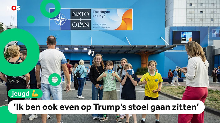 Kinderen kijken in gebouwen NAVO-top: 'Hier heeft president Trump gezeten'