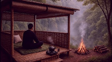3 hari solo camping hujan deras di tepi jurang, bikin shelter istimewa & memasak di hutan [asmr].