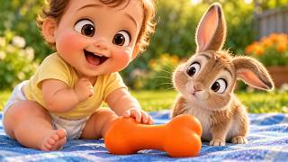 Funny Baby & Animal Reactions 🐱🐶 | A Little Rolling Ball, a Big Surprise! | 3D Animation screenshot 1