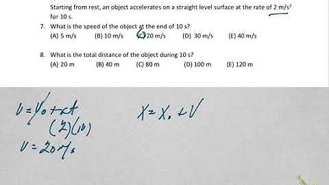 AP C Mechanics Kinematics 1D - MC #7 & 8