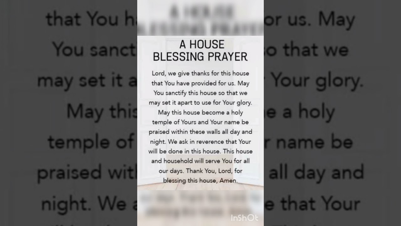 A House Blessing  prayer 🙏