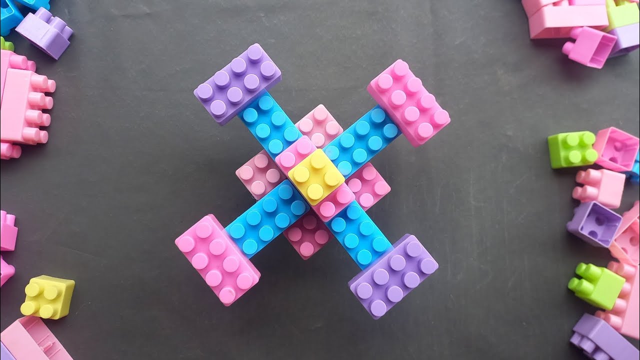 Satisfying diy spinning top / ASMR Building blocks lego