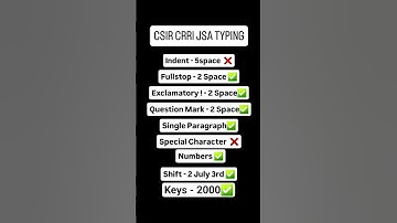 CSIR CRRI JSA Typing test #shorts #shortvideo