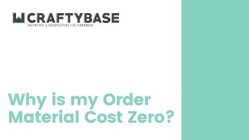 Why is my order material cost zero?