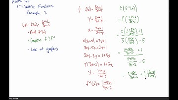 1.7 - Inverse Functions: Rational Example