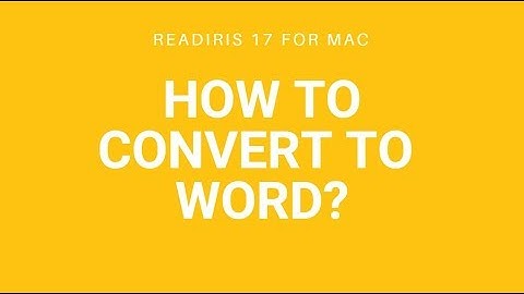 Readiris 17 Mac: How to convert to Word?