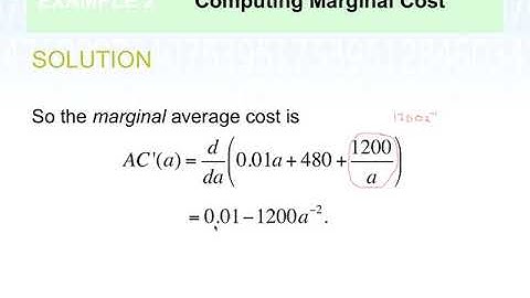 Marginal Cost (Applied Calculus, Sec 2.5 part 1)