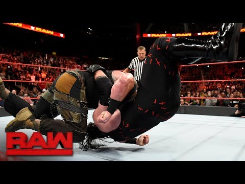 Braun Strowman drives Kane through the ring: Raw, Nov. 13, 2017