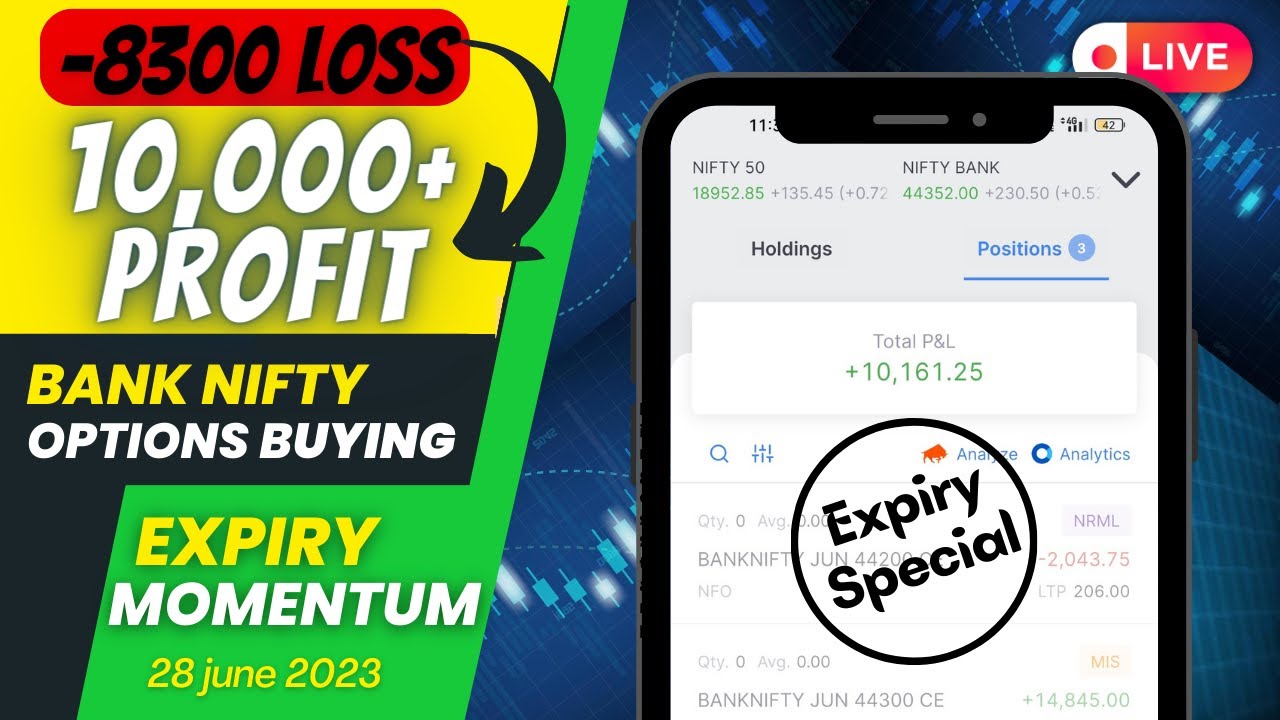 Today I made 10000+ Profit | Banknifty Expiry Live Trading - 27 June 2023 #banknifty #optionstrading