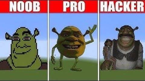 Pixel Art NOOB vs PRO vs HACKER Shrek in Minecraft