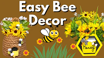 Easy Bee Decor | DIY Beehive | Dollar Tree Beehive | DIY Summer Decor