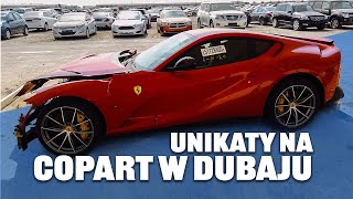 Duża dostawa aut na plac Copart w Dubaju. Ferrari 812 superfast - Polski mechanik w Dubaju