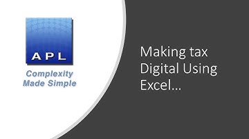 Making Tax Digital - Using Excel