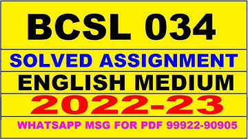 bcsl 34 solved assignment 2022-23 in english | bcsl 34 solved assignment 2022-23 | bcsl 34 2023