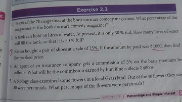 7th std maths term-3 chapter-2 #percentage and simple interest in exercise 2.3 sum 6 to 10