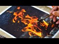 Painting Fire in Watercolor