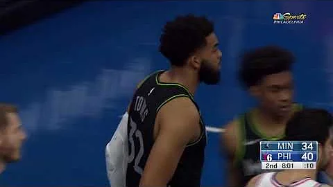 Karl Anthony Towns Ends Joel Embiid after getting booed by fans