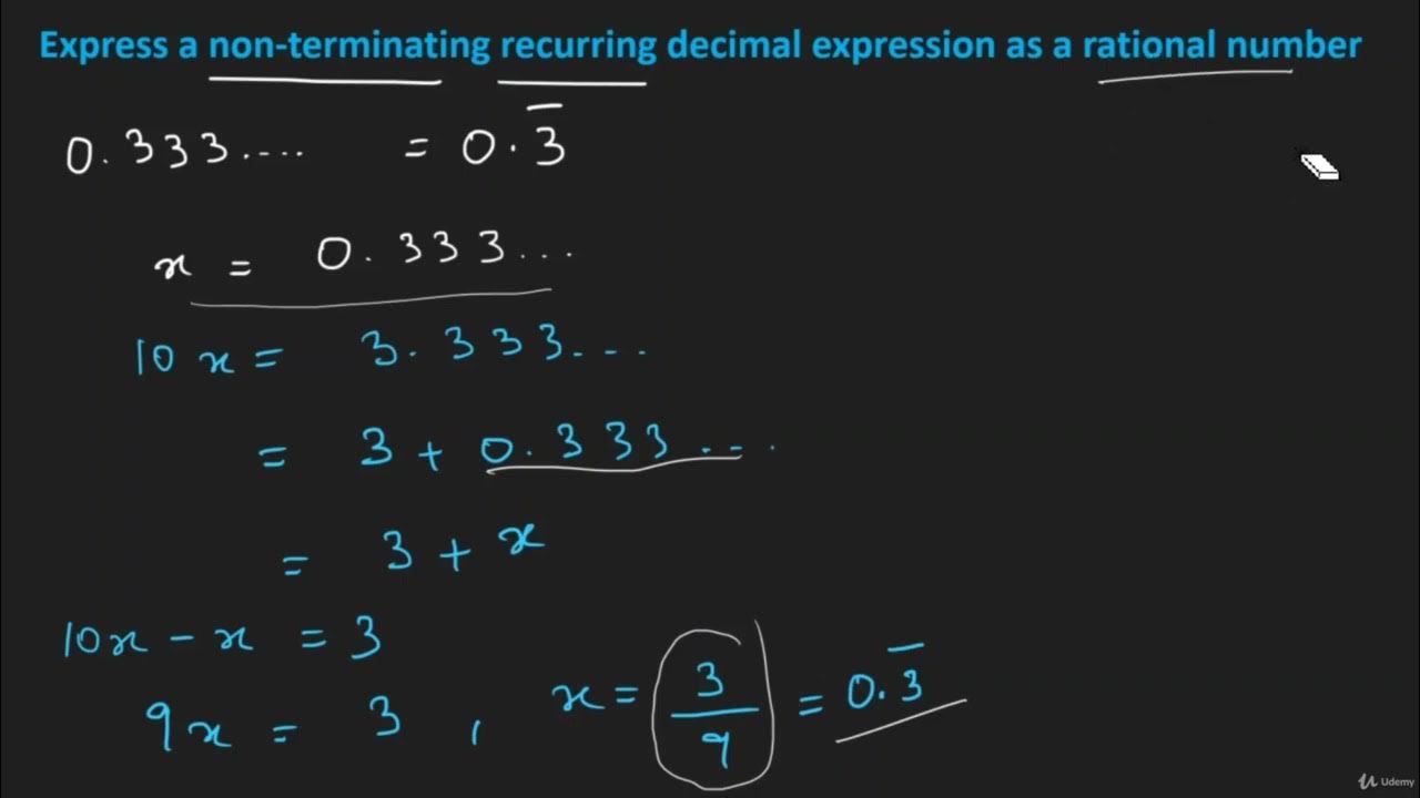 23 Non Terminating recurring decimal to pq form - YouTube