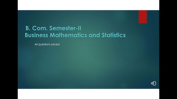 Business Mathematics and Statistics DU SOL 2nd semester  assignment fully solved