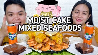 MOIST CAKE and MIXED SEAFOODS Mukbang / Filipino Food Mukbang / Collab @thehungryketoy7571  / Mukbang PH