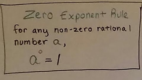 Algebra I #5.1d, The Zero Exponent rule