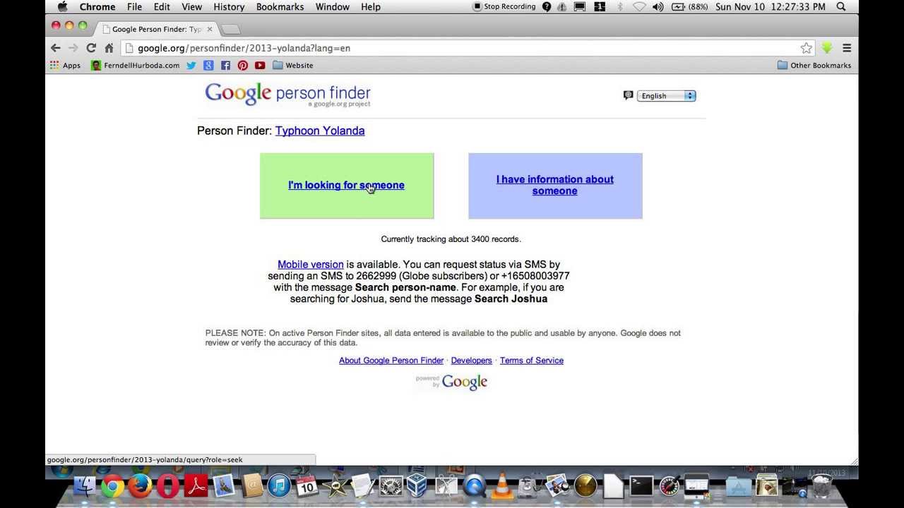 How to look someone affected by Typhoon Yolanda in Google Person Finder