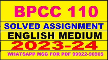 bpcc 110 solved assignment 2023-24 | bpcc 110 solved assignment in english 2024 | bpcc 110 2024