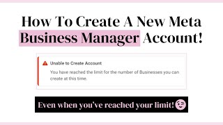 How To Create A New Meta Business Manager Account (2026 Walkthrough)