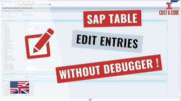 SAP Table - Edit Entries - without Debugger - with FM [english]