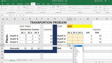 EXCEL: How to solve transportation problem of Operational Research (UK) - Operations Research (USA)