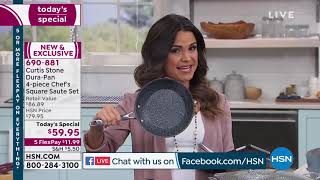 Juego de sartén cuadrada para chef Curtis Stone DuraPan de 4 piezas screenshot 5