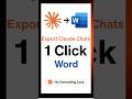 Export Claude Chat to Word in 1 Click #Shorts