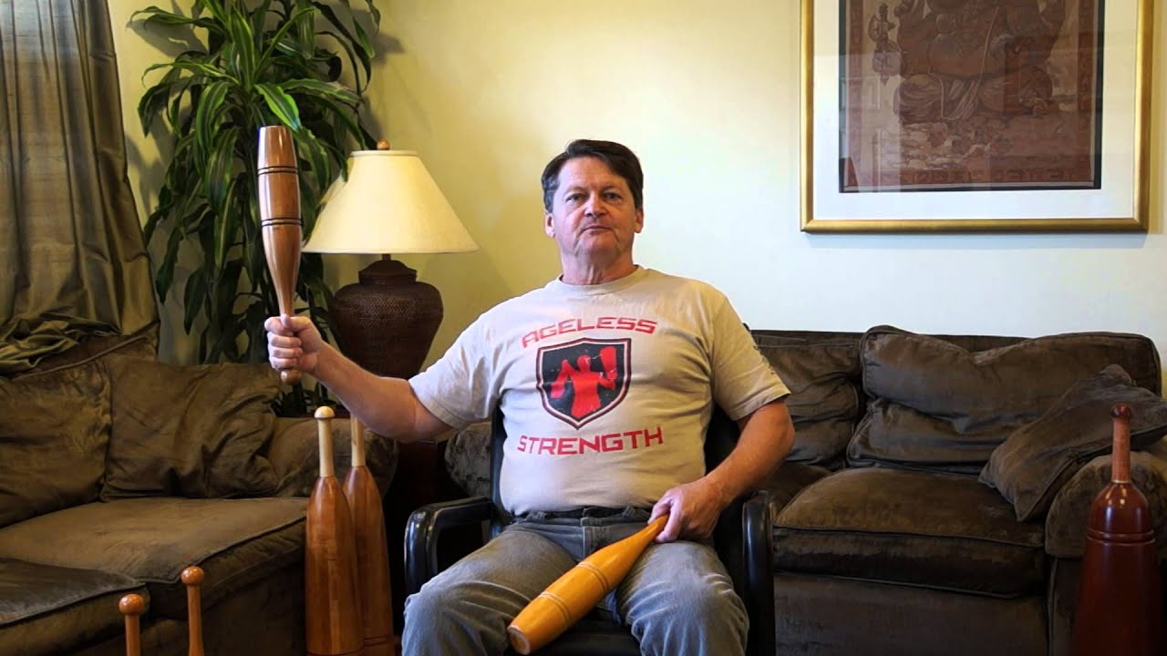 Seated Indian Club exercises