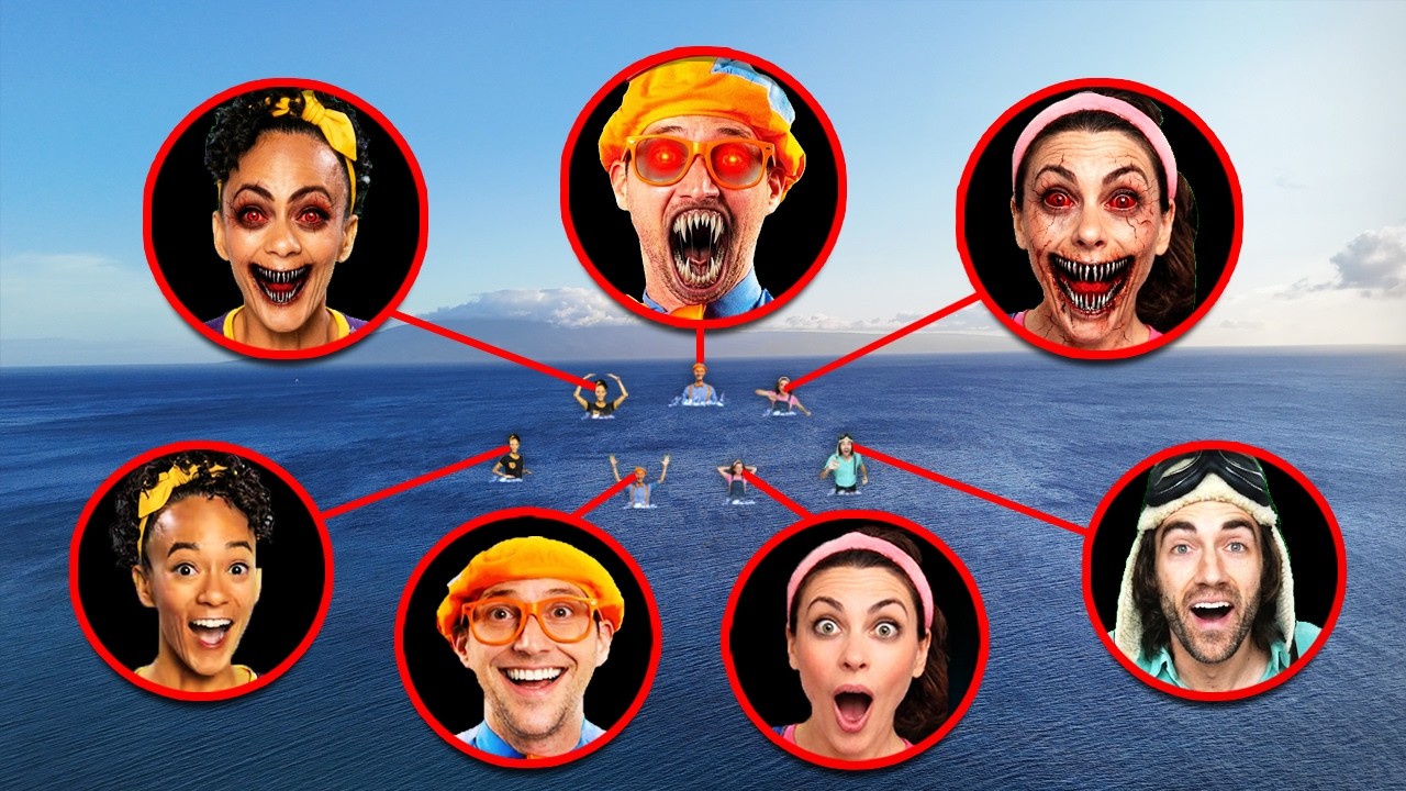 DRONE CATCHES BLIPPI, BLIPPI.EXE, MS RACHEL, & MEEKAH IN REAL LIFE!! (BLIPPI ISLAND)