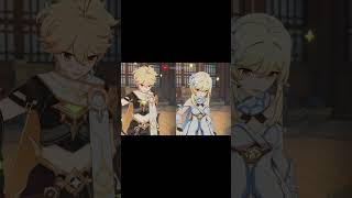 Aether and Lumine cooking (Side by side)