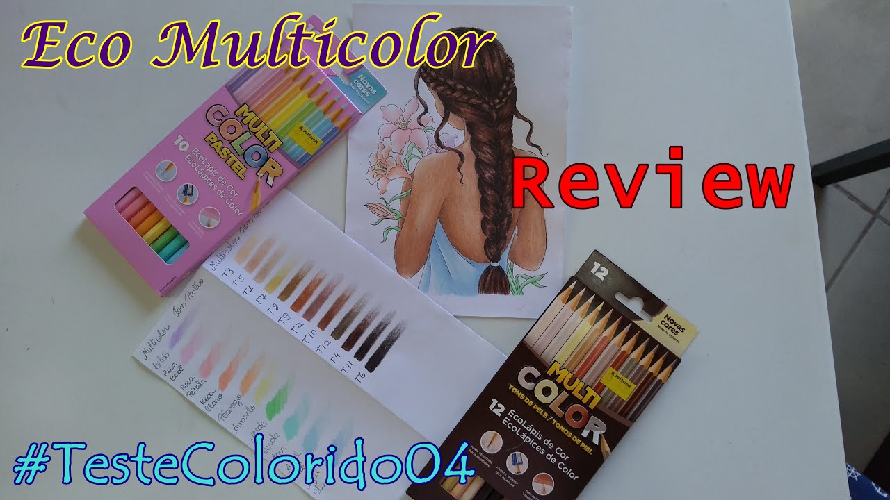Lápis de Cor Eco Multicolor Tons de Pele e Tons Pastéis - Teste Colorido