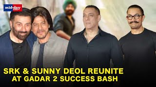 Shah Rukh \& Sunny Deol Reunite at Gadar 2 Success Bash | Salman, Aamir  made their presence felt