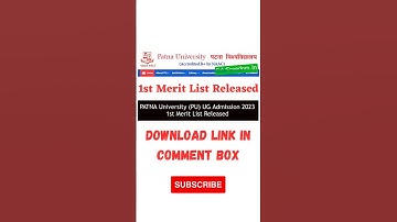 PATNA University (PU) UG Admission 2023: 1st Merit List Released
