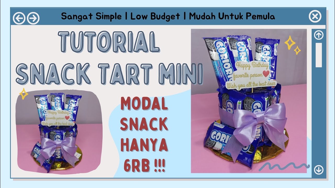 TUTORIAL SNACK TART MINI SIMPLE NO RIBET | SNACK TART ULANG TAHUN MURAH MERIAH