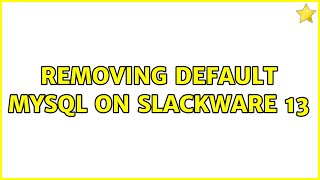 Removing default mysql on Slackware 13