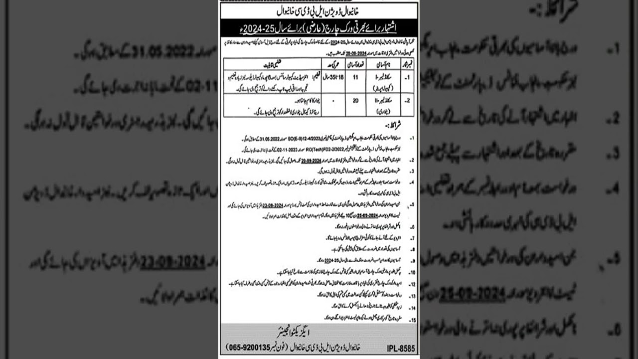 Irrigation department jobs 2024 Application Form | Irrigation Jobs 2024 | New Jobs in Pakistan 2024