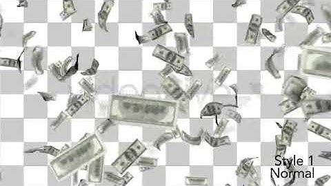 $100 Money Bills Raining Down From Top to Bottom | Motion Graphics - Envato elements