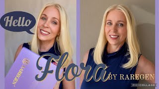 Flora Premium Human Hair Wig from Raregen in Buttery Blonde with shadow root 