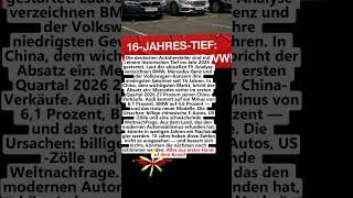 BMW, MERCEDES, VW: TIEFSTE GEWINNE SEIT 16 JAHREN!